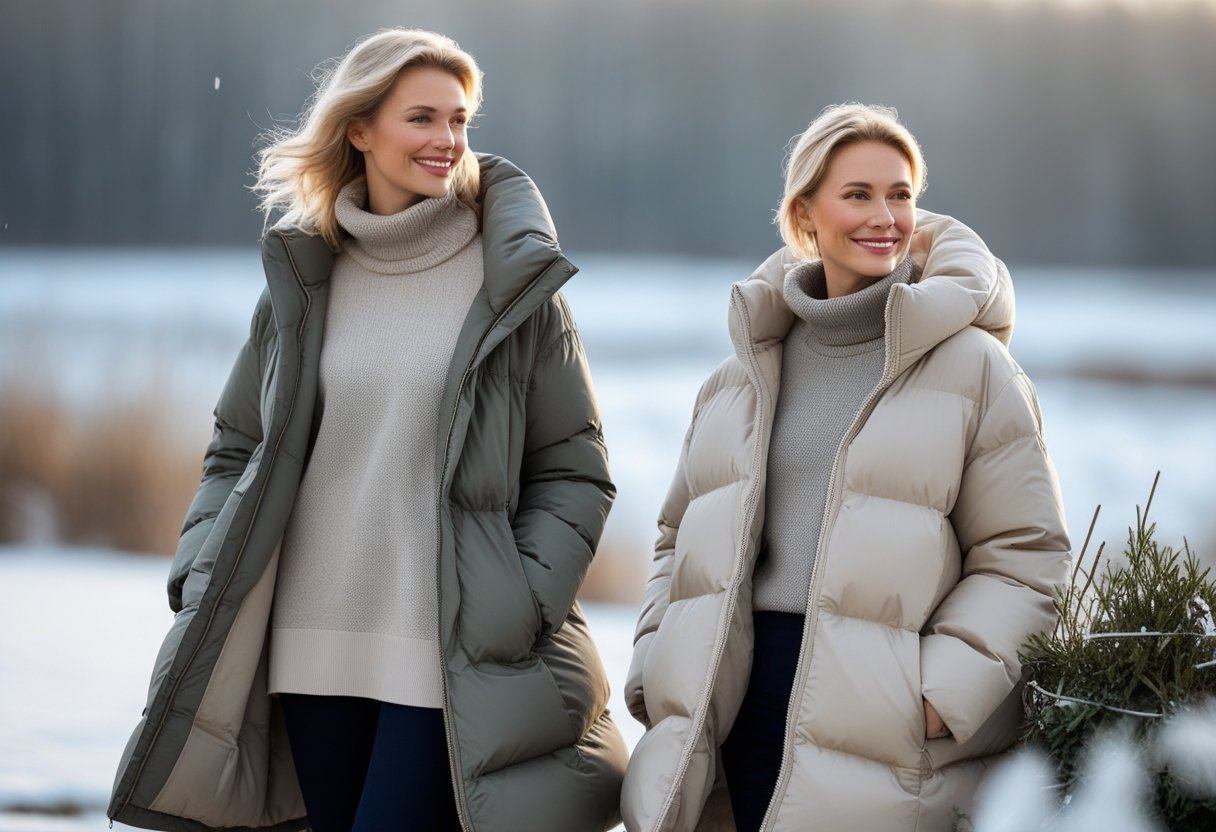 Sådan styler du tunikaer med varme dynejakker til vinteren